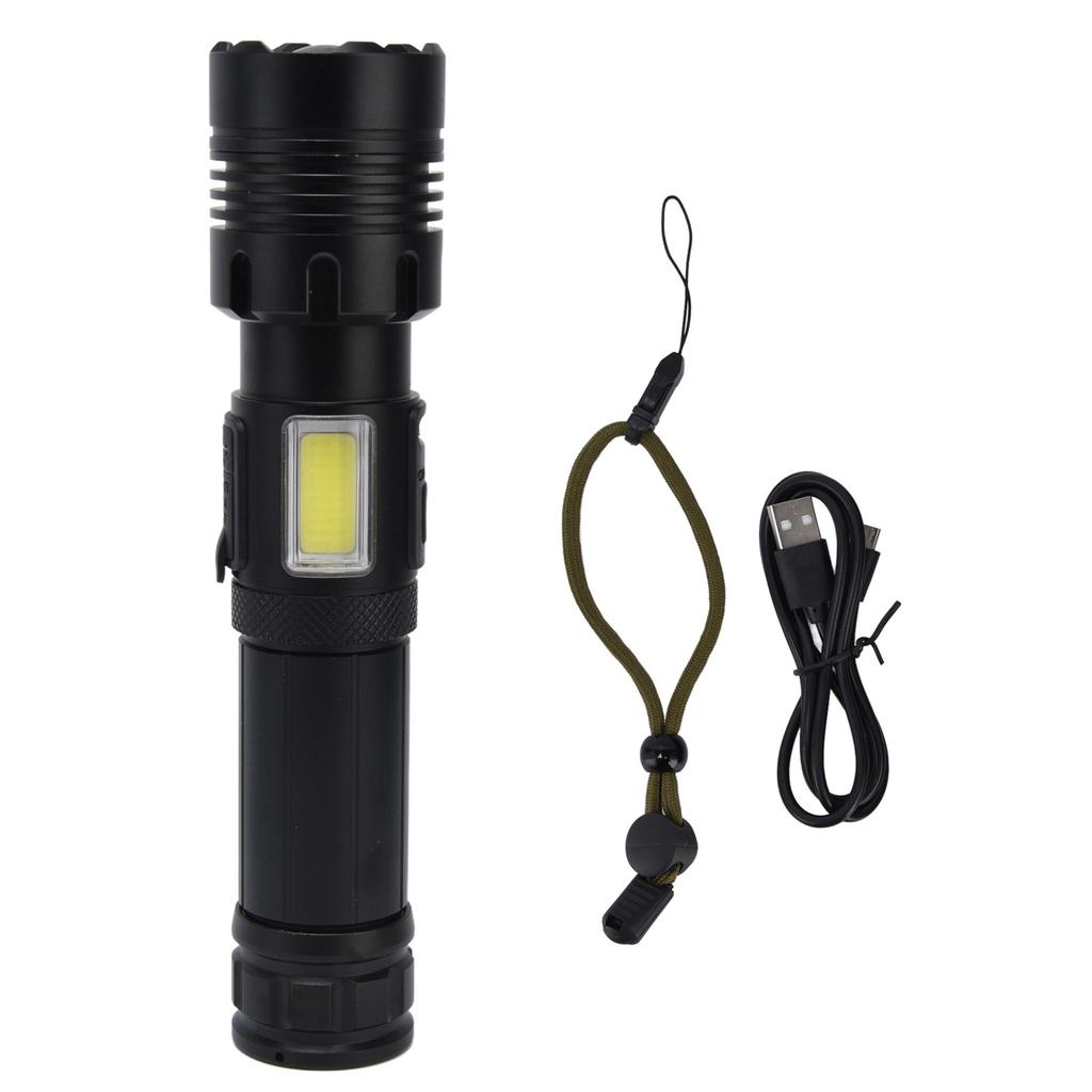 Glare Flashlight Super Bright Waterproof Zoomable with Power Display for Outdoor
