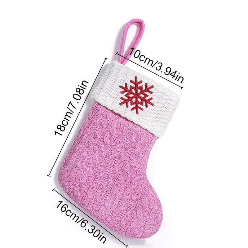 Xmas Tree Pendant Decor Gift Bag Letter 3D Embroidered Gift Christmas Party Decoration Pink Christmas Socks