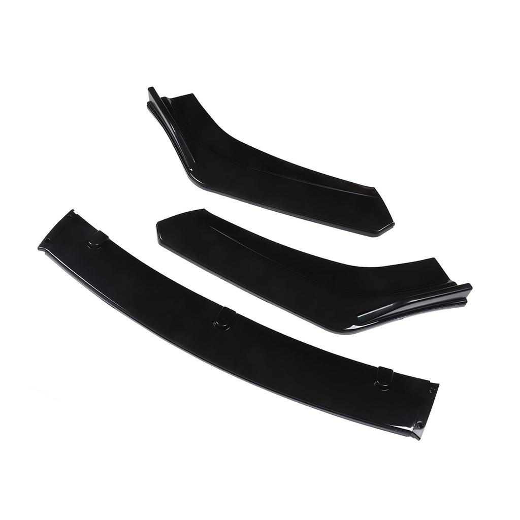 3pcs Front Bumper Lip Splitter Kit Gloss Black High Toughness Front Spoiler Body Kit for Vehicles with 1800mm Width