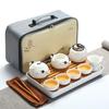 Qiuqiao Portable Ceramic Travel Kung Fu Tea Set