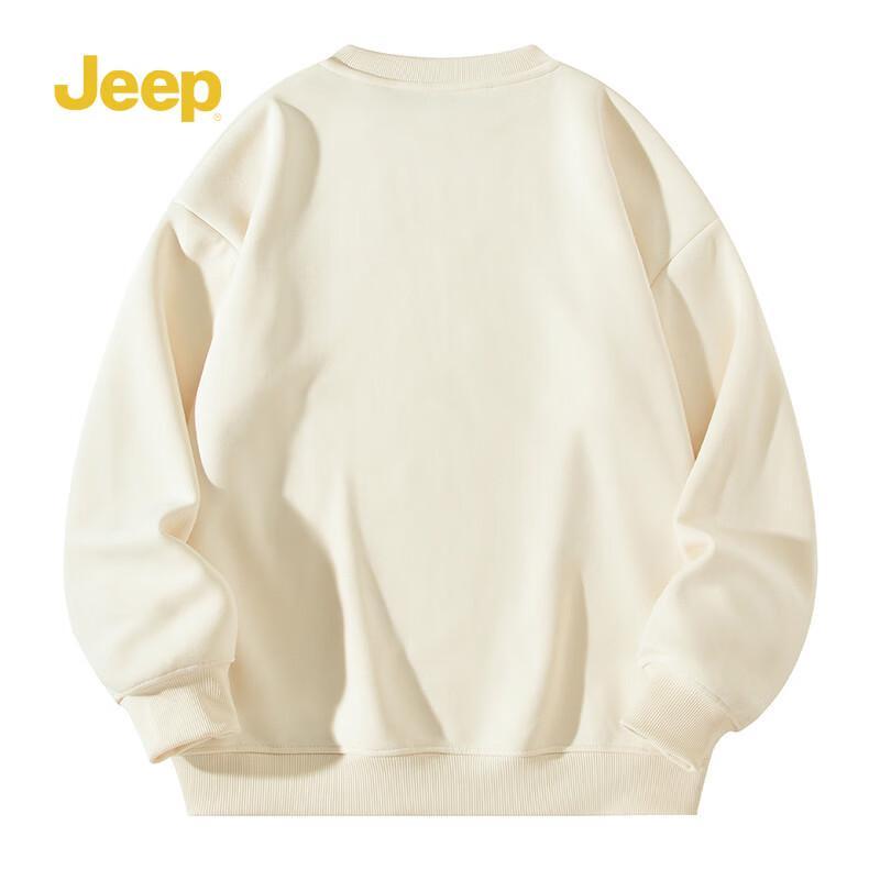 JEEP Unisex Fleece-Lined Pullover Round Neck Sweatshirt P84KMKJ105 L