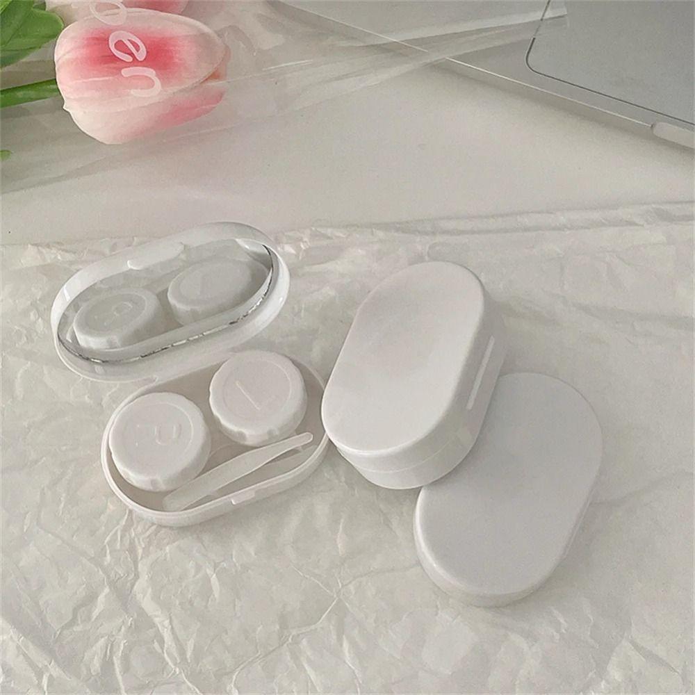 Simple Contact Lens Case Portable Contact Lens Care Box Mirror Contact Lens Box  Women