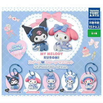 My Melody Kuromi Sweet Lolita Mascot Light Blue Lolita Set of 5 Gachapon Capsule Toy & - Ver. (Re-release) [Complete Types]