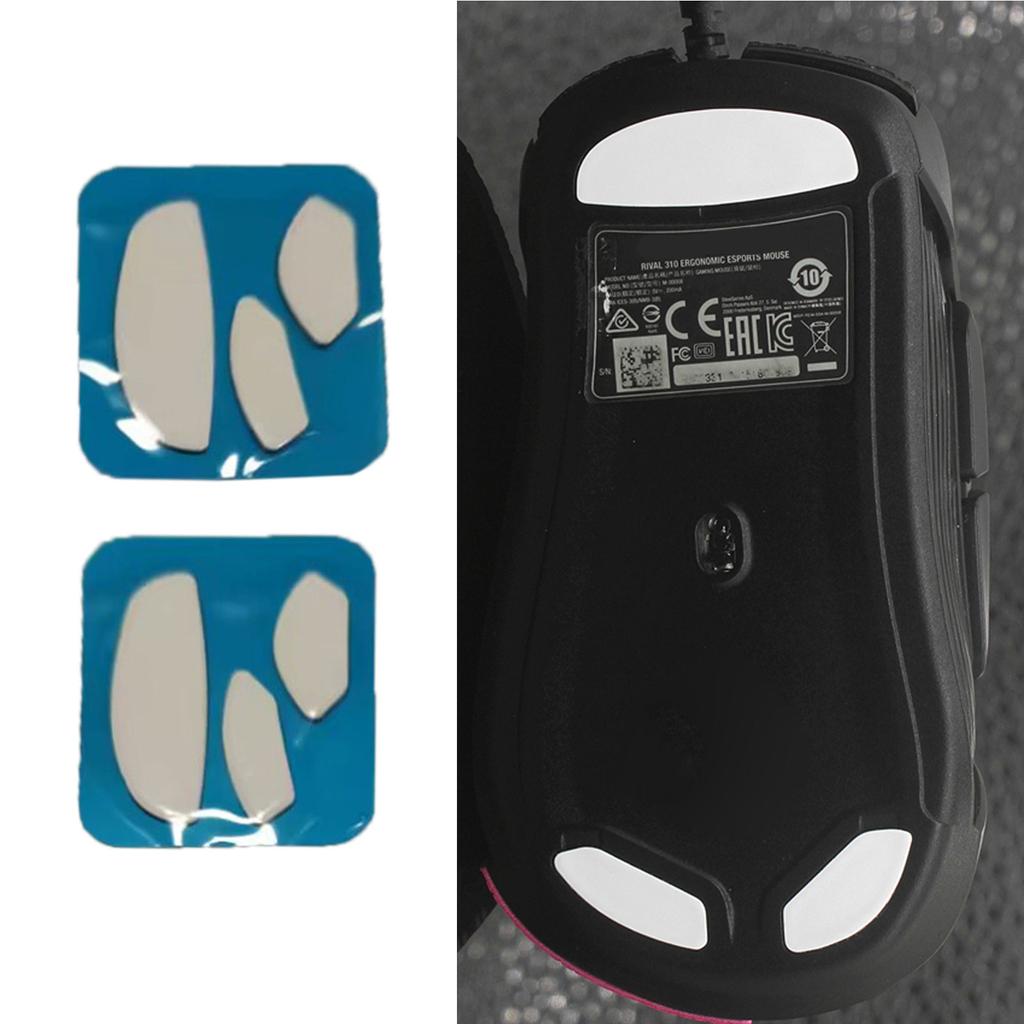 2Set Mouse Feet Mouse Skates Stickers Pad Rounded Glides Curved Edge Mouse Feet Replacement for Steel series Rival 310