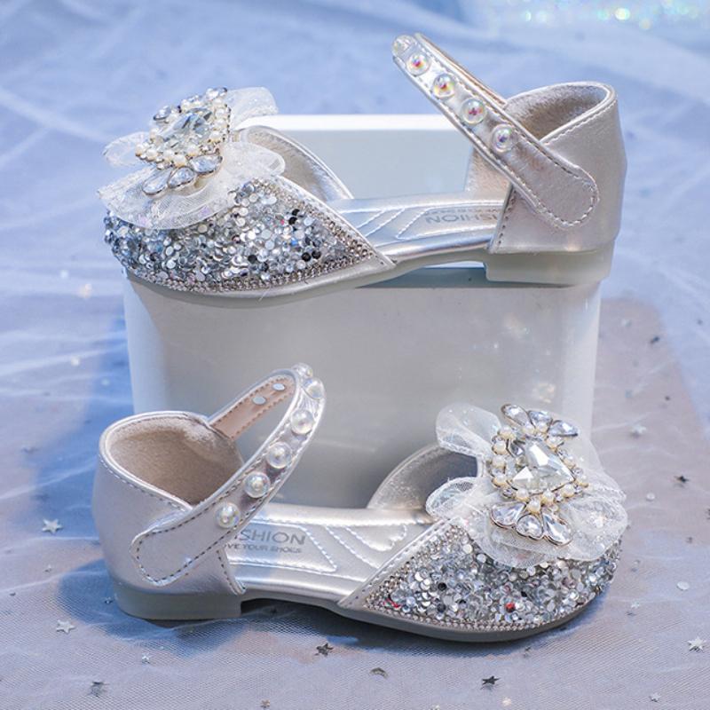 Sandale de Fete Modă de Vară Pantofi de Prințesă cu Diamante Pantofi de Cristal pentru Copii Bebeluși Copii Eleganța Fetelor