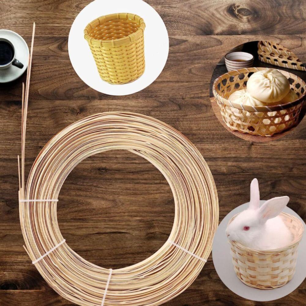 7pcs Flat Cane Reed Strips 0.6 Inch Flat Cane Reed Strips Natural Bamboo Wide Strips  DIY Crafts
