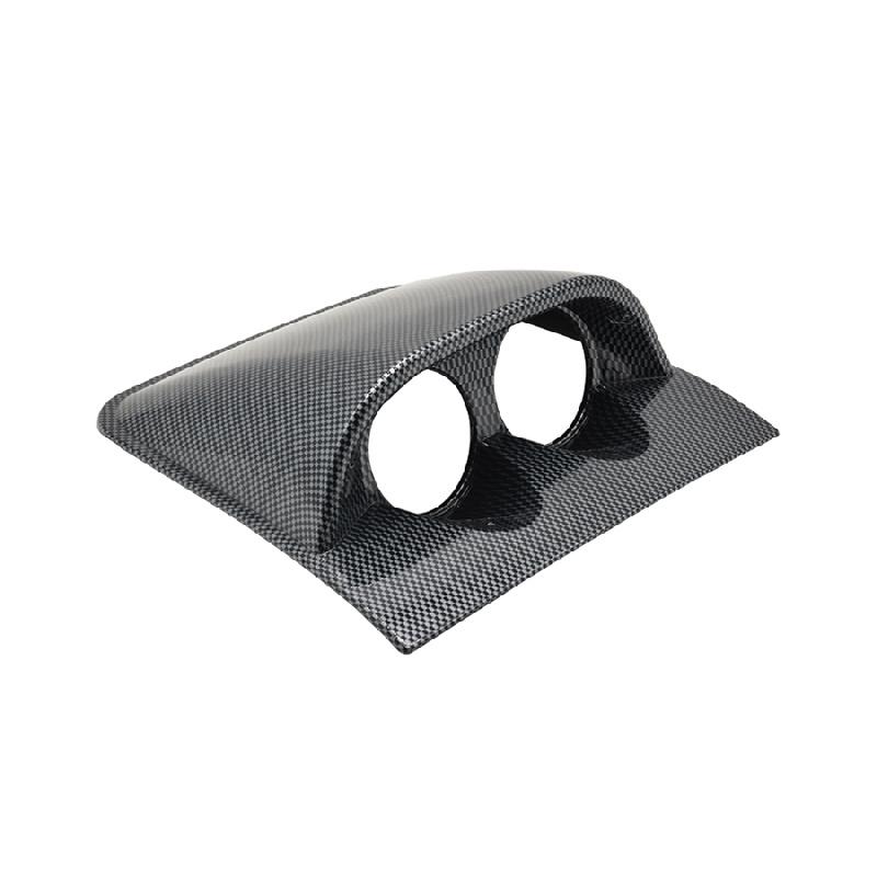 2'' 52Mm Carbon Fiber Look Dual Hole Dashboard Gauge Dash Pod Mount Holder