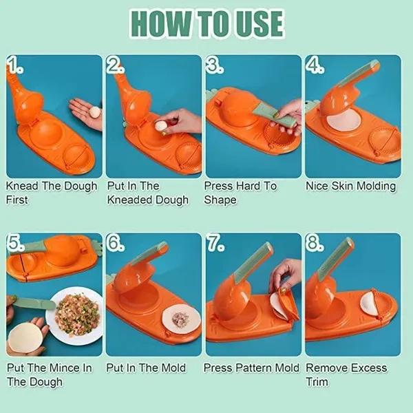 2-in-1 Dumpling Skin Maker Manual Dumpling Wrapper Mold for Home Kitchen Tools