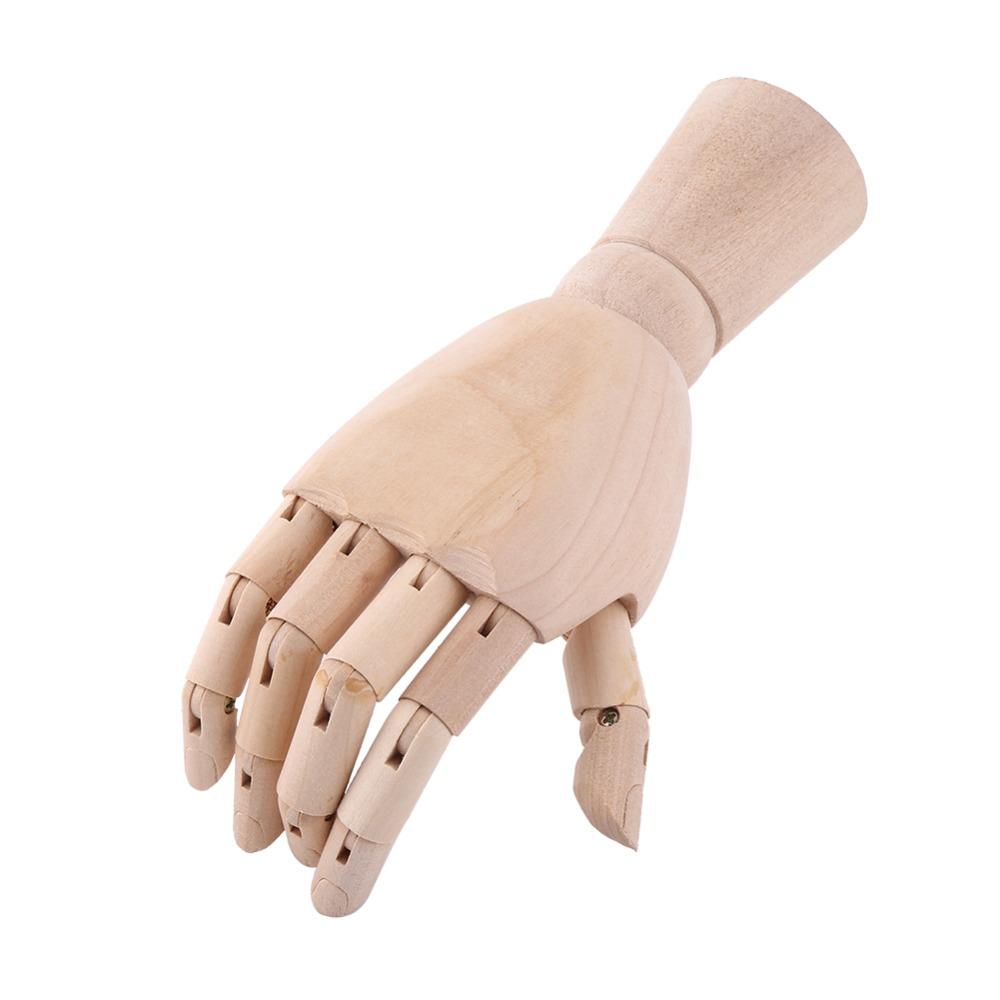 1pcs Flexible Movable Fingers Wooden Hand Model Adjustable Joint Right Hand Sketch Drawing