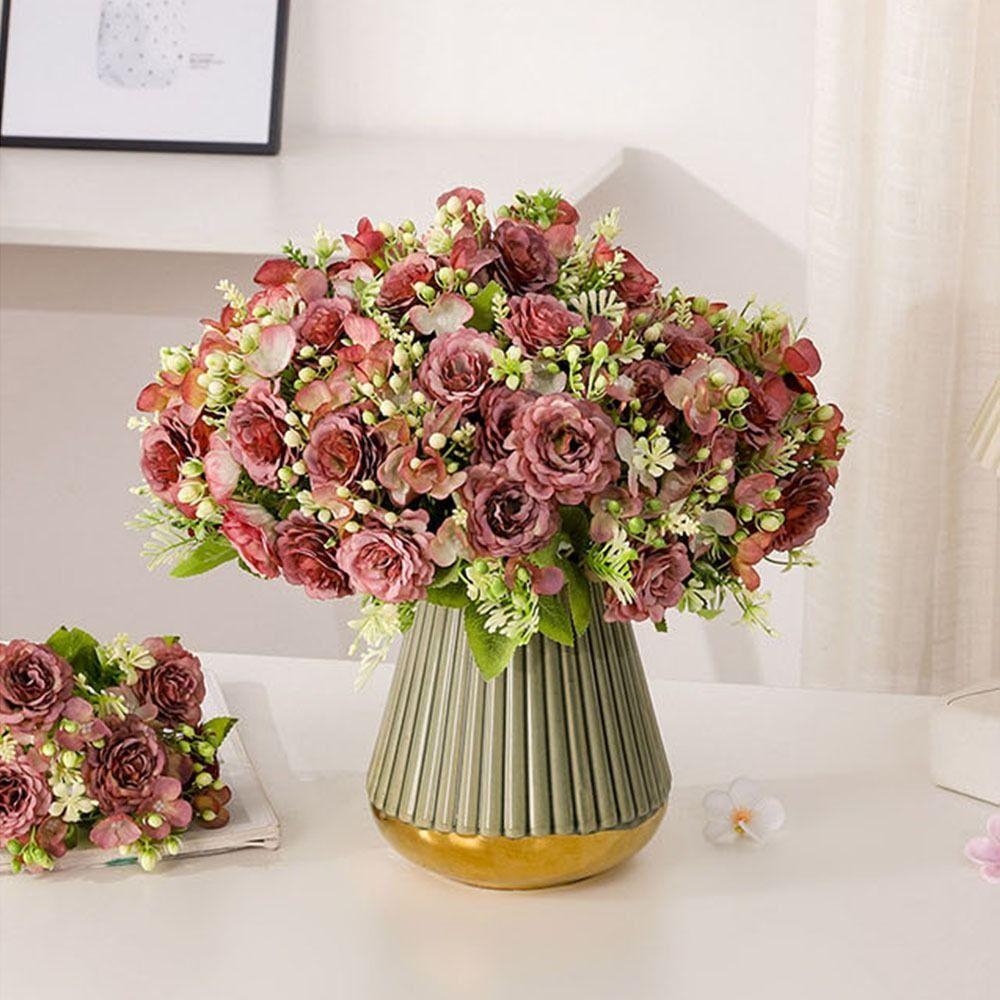 

Гибкий Имитация Букет Пионов Искусственные Цветы Цветы Красочные Свадьба кофейный