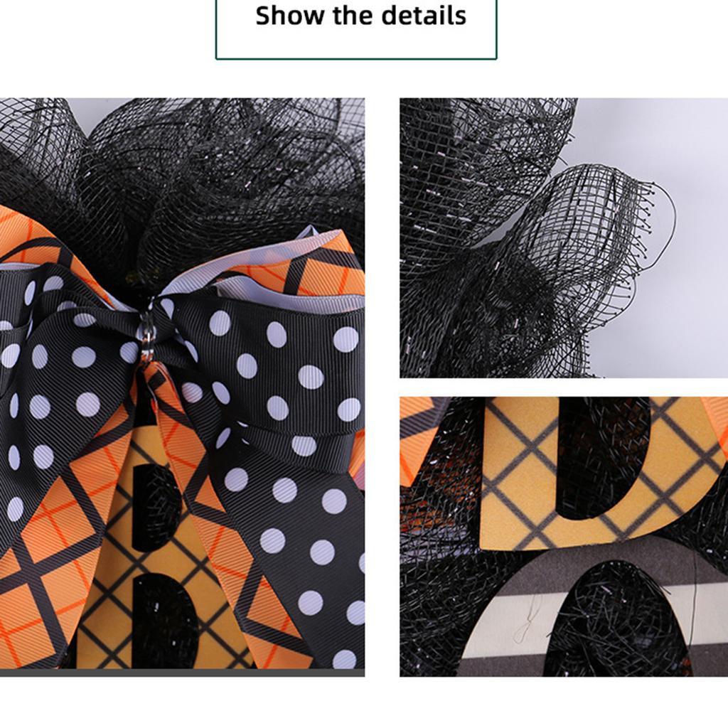 Halloween Garland Door Hanging Wreath Halloween Scary Pumpkin Garland House Courtyard Decoration Pendant