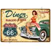 Route 66 Metal Sign House Plaque Metal Poster Tin Sign Plate Wall Posters Vintage Retro Aesthetic Room Decor Wall Art Decoration