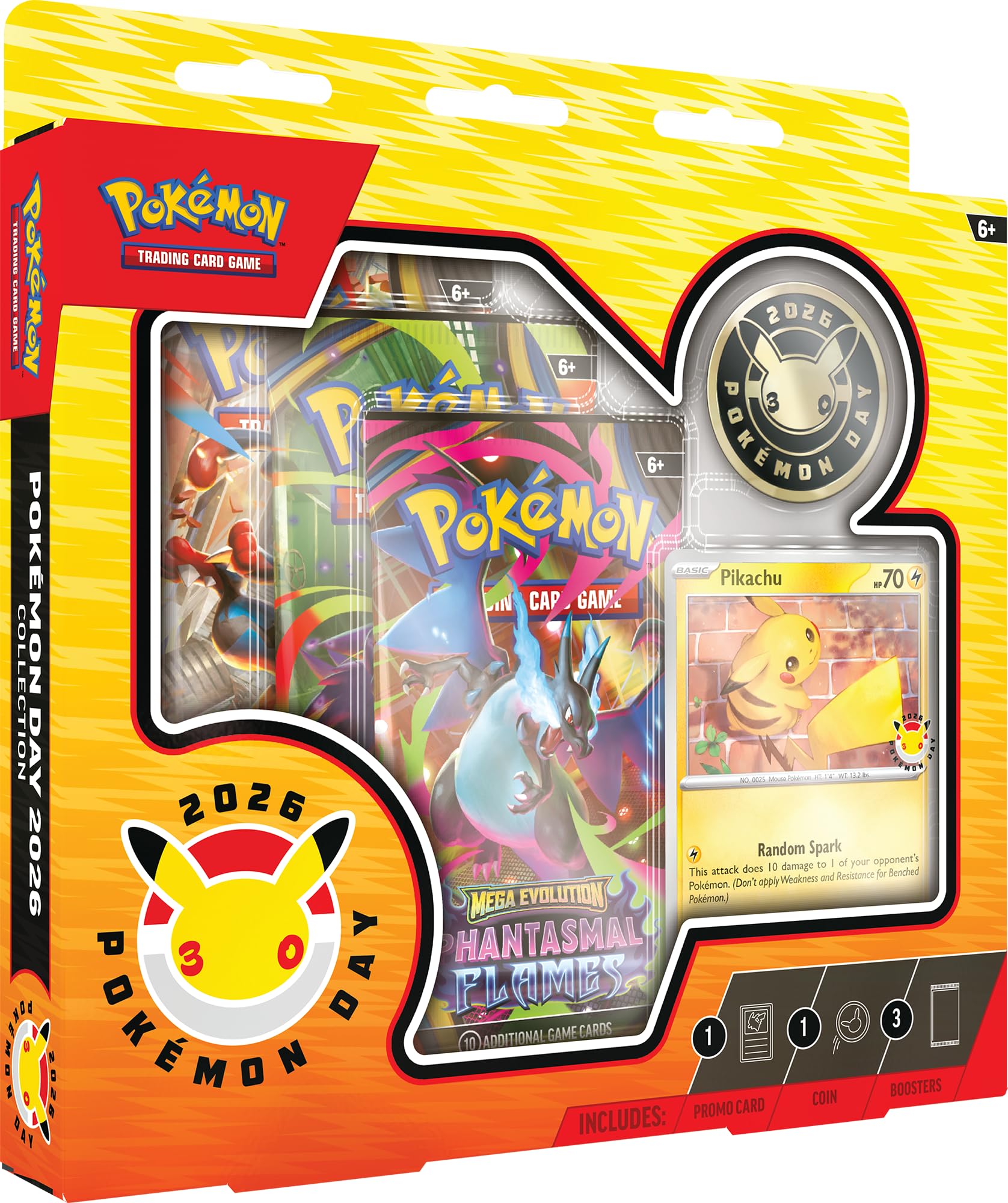Nintendo Pokémon TCG Pokémon Day 2026 Collection Foil Promo Card Coin 3 Booster Packs