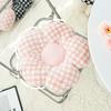 Modern Minimalist Floral Pattern Pillow With Faux Bunny Fur Cover For Sofa Decor