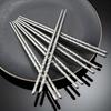 5 Pairs Stainless Steel Sushi Chopstick Non-slip Metal Chop Sticks  for Cooking Eating