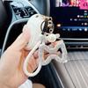 Fashionable Leather Rope Keychain Hollow Out Design Car Key Pendant Bow Key Chain  Key Organization