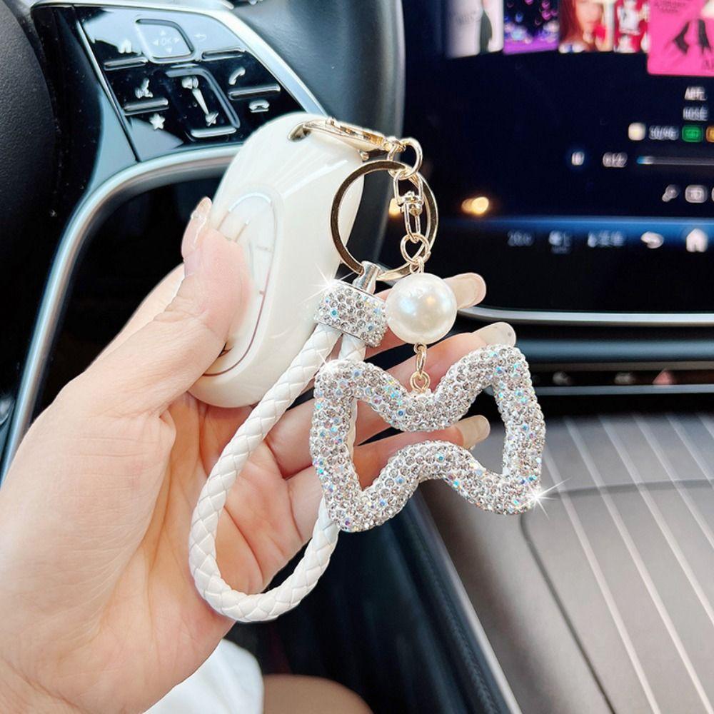 Fashionable Leather Rope Keychain Hollow Out Design Car Key Pendant Bow Key Chain  Key Organization