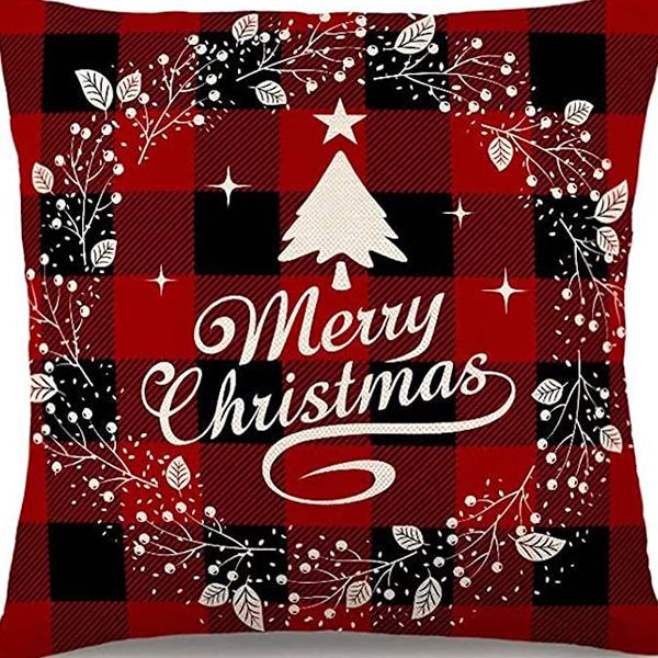 Neuer Weihnachts-Kissenbezug Elch Schneeflocken Festliche Dekoration Zuhause Sofa Wohnzimmer Kissen Kissen