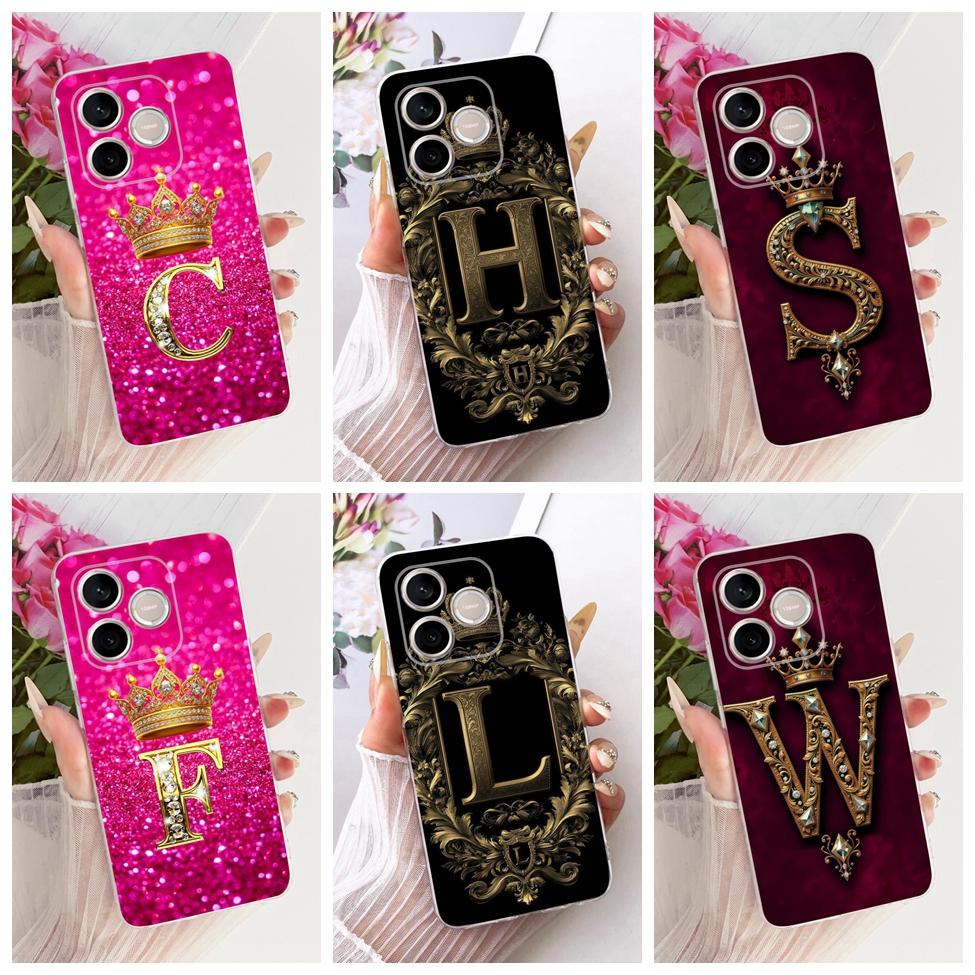 Transparent Case For Honor 600 Lite Cover LNA-NX1 Luxury A-Z Letters Fashion Cool Crown Soft Casing For Huawei Honor 600 Lite