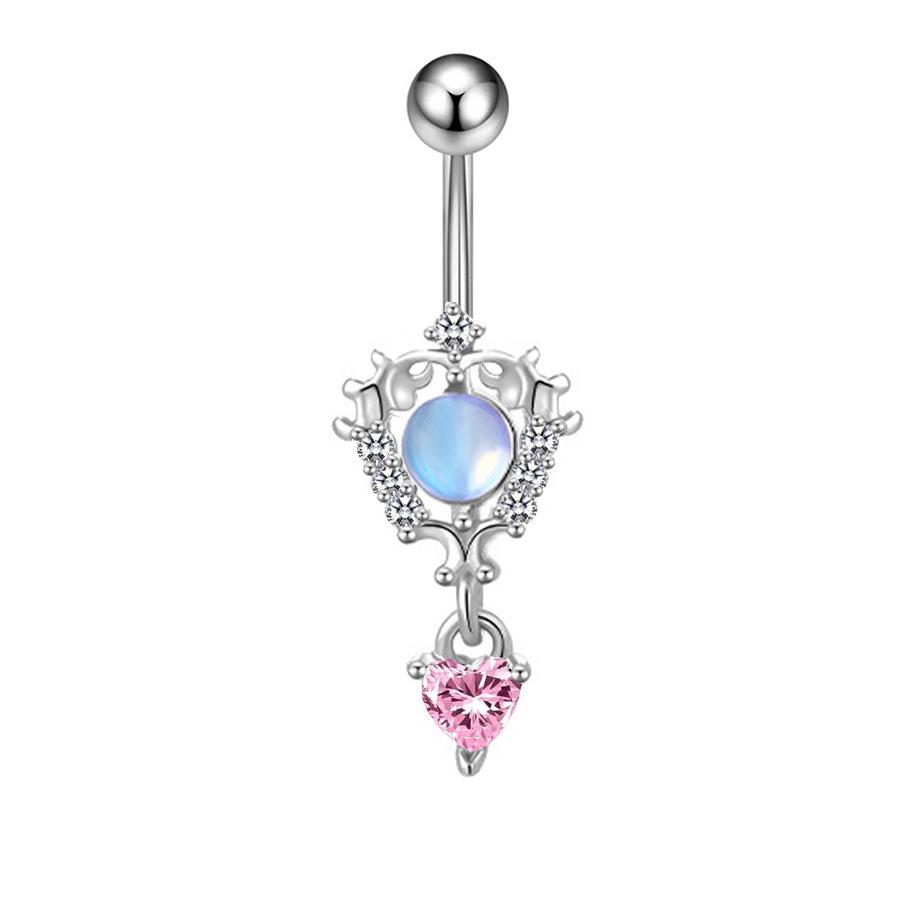 

Aurora Fantasy Heart & Moon Belly Button Ring with Star Pendant