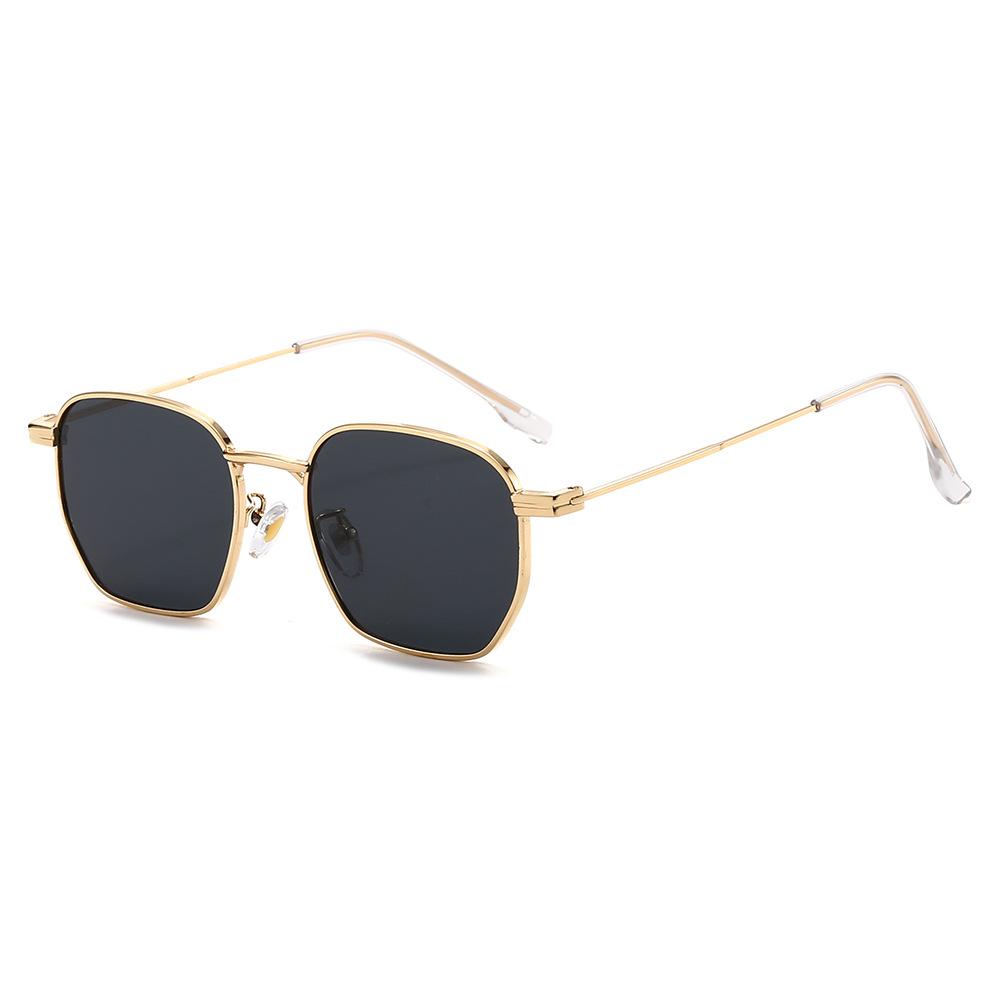 Stylish Metal Square Sunglasses for Women Men UV Protection Flat Lens Glasses Chic Trendy Look