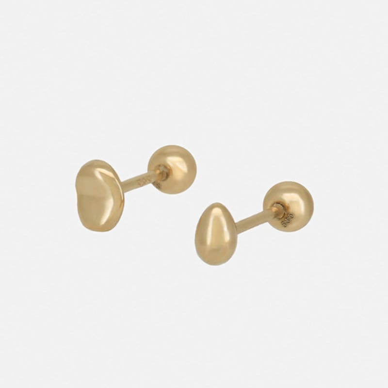 youngglow 14k pebble & waterdrop piercing
