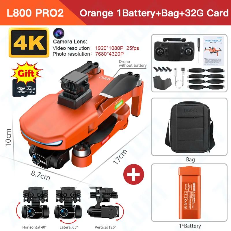 L800 PRO 2 Professional Drone 4K HD Camera GPS 5G WIFI Three-axis Anti-shake Gimbal Brushless Motor Obstacle Avoidance Drone Toy Gift