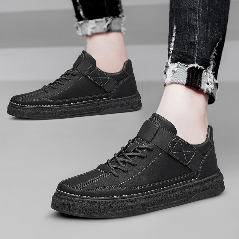 Fashion Handmade Genuine Leather Casual Shoes Men Sneakers Outdoor Men Shoes Breathable Flats Shoe Hot Sale Platform Lace Up Men Loafers