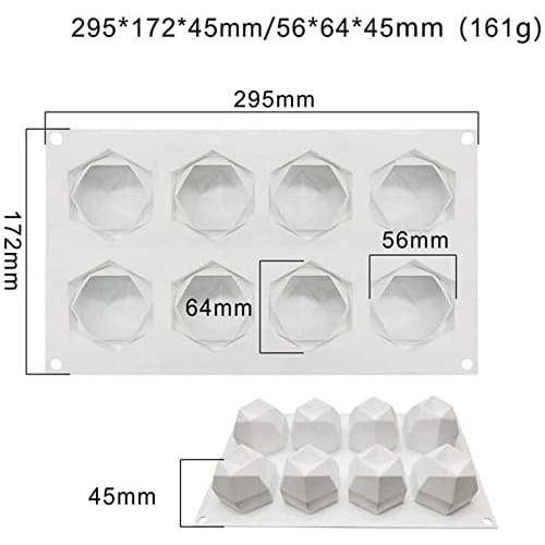 Silicone French Mousse Cake Mold, 3D Bakeware DIY Mold, 8-Cavity Multi-Purpose Magic Ball