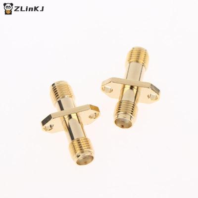 SMA Female To Female Adapter 2 Hole Panel Flange RF Coaxial Connector for Laboratory Test Measurement Instruments Setup