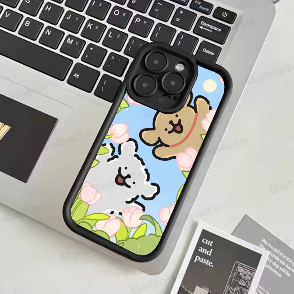 Maltese Cute Line Puppy Dog For IPhone 17 Pro Max 16 15 14 13 12 11 Plus Black Soft Phone Cover