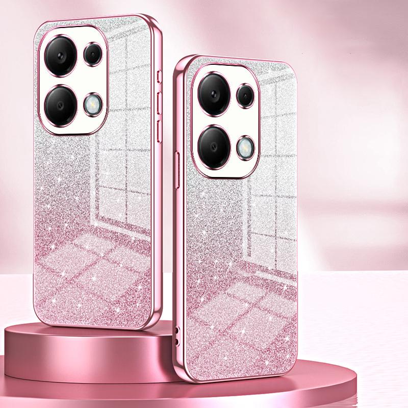 For Xiaomi Redmi Note 13 Pro 4G/Poco M6 Pro 4G Electroplating Shell Gradient Glitter Slim-Fit TPU Cell Phone Cases
