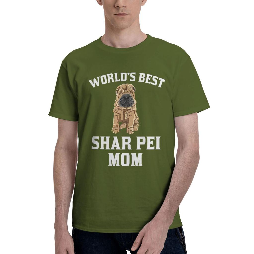 Shar Pei Mom 100 Cotton Casual Breathable Confortable Men Top Funny Mens TShirt Tshirts Men