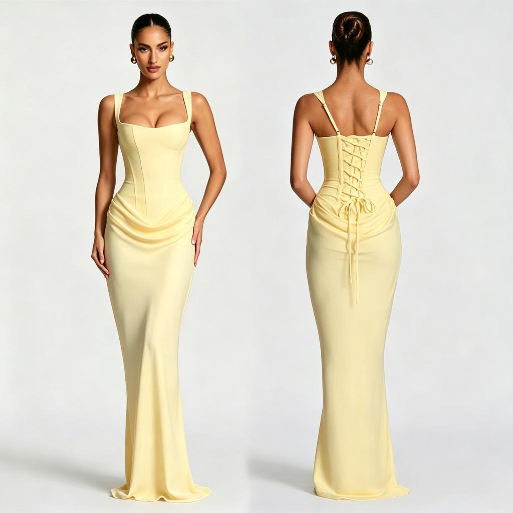 Women's Slim Fit Fishtail Dress Adjustable Straps Light Luxury Dinner Wedding Party Dress Dress