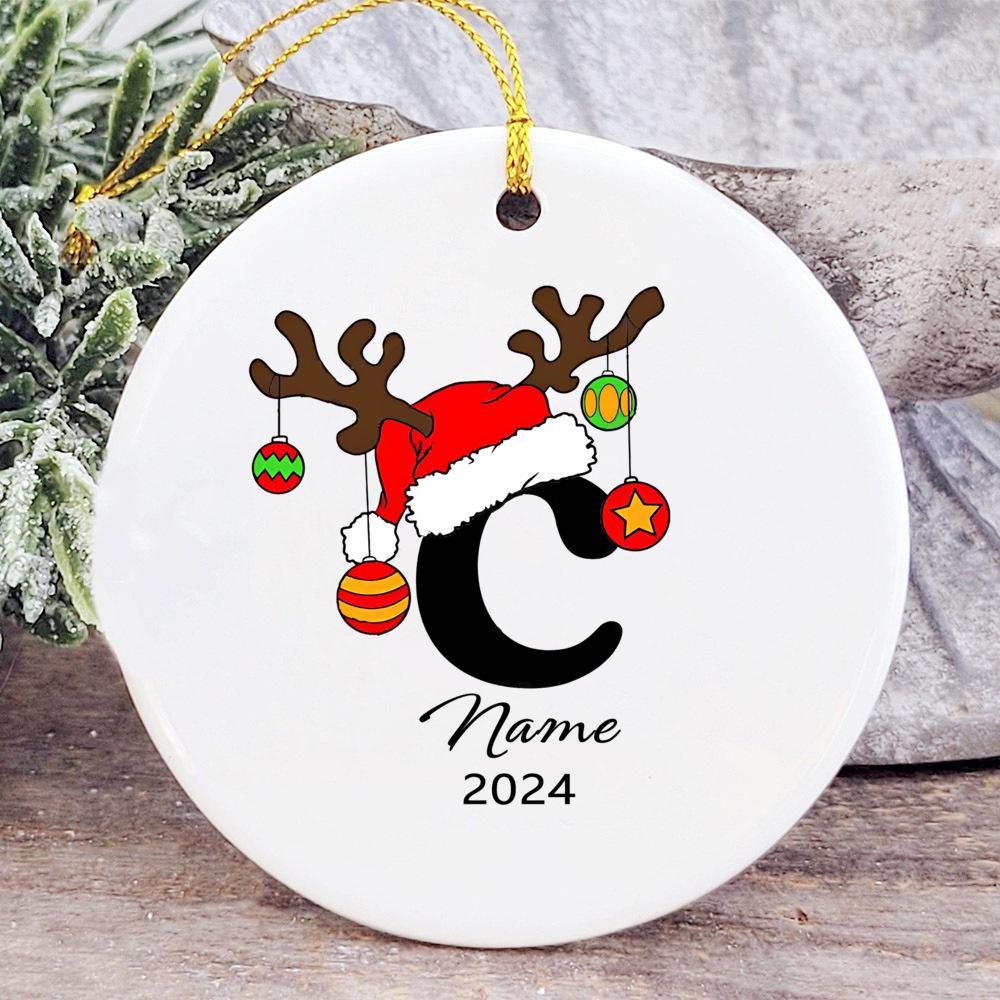 Personalized Christmas Ceramic Ornament Custom Name Family Party Decoration 2025 Family Keepsake Ornament Tree Decor