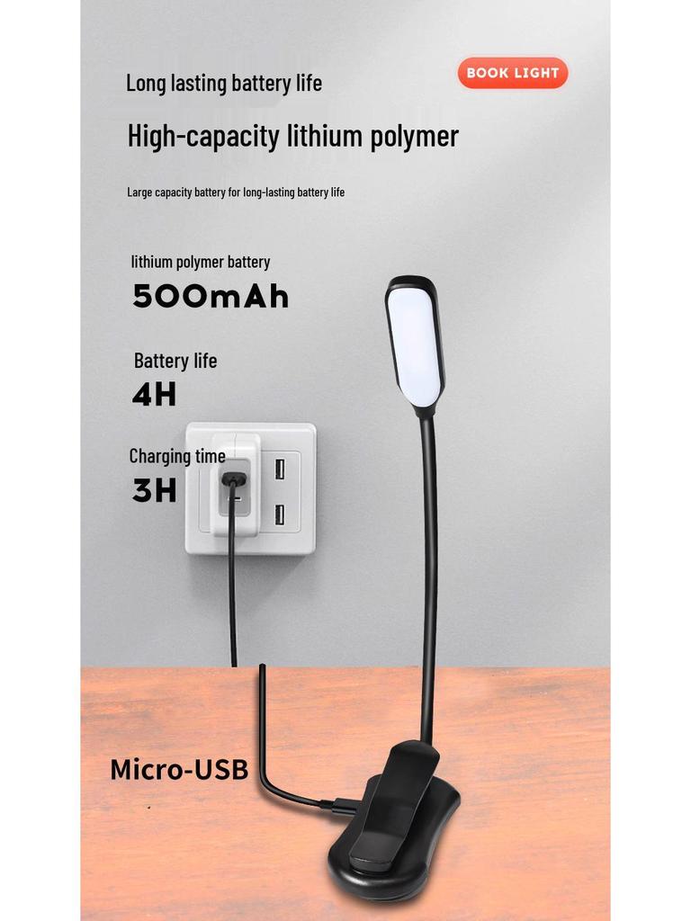 LED Clip-On Reading Lamp for Kids - Eye Protection Night Light