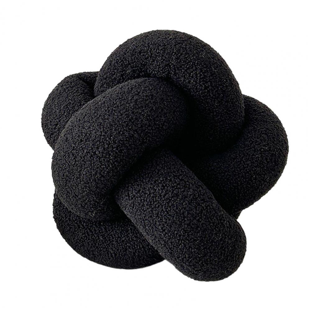 Hand Knitted Decorative Pillow Plush Braided Knot Round Ball Throw Pillow for Sofa Couch Decor Soft Elastic Sleeping Companion
