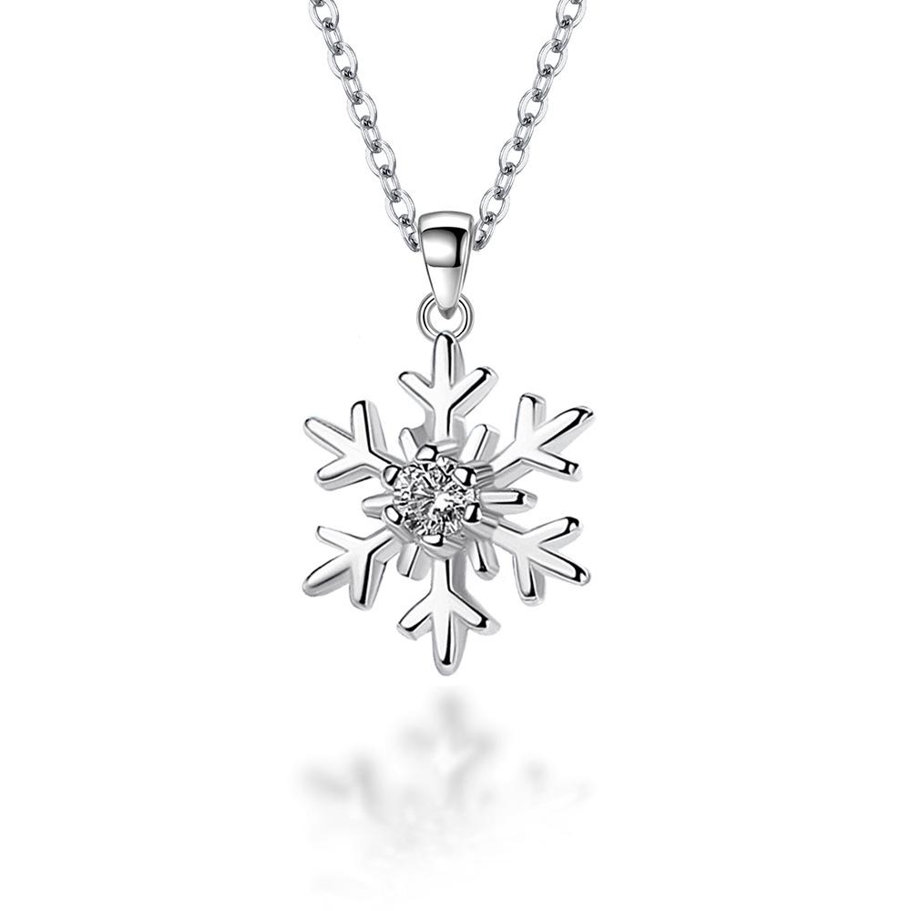 Xiaohongshu Snowflake Clavicle Necklace: Autumn Luxury for Women, Perfect Christmas Gift