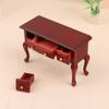 1:12 Domek dla lalek Drewniane biurko Biurko do pisania Biurko do makijażu Meble Model Toy