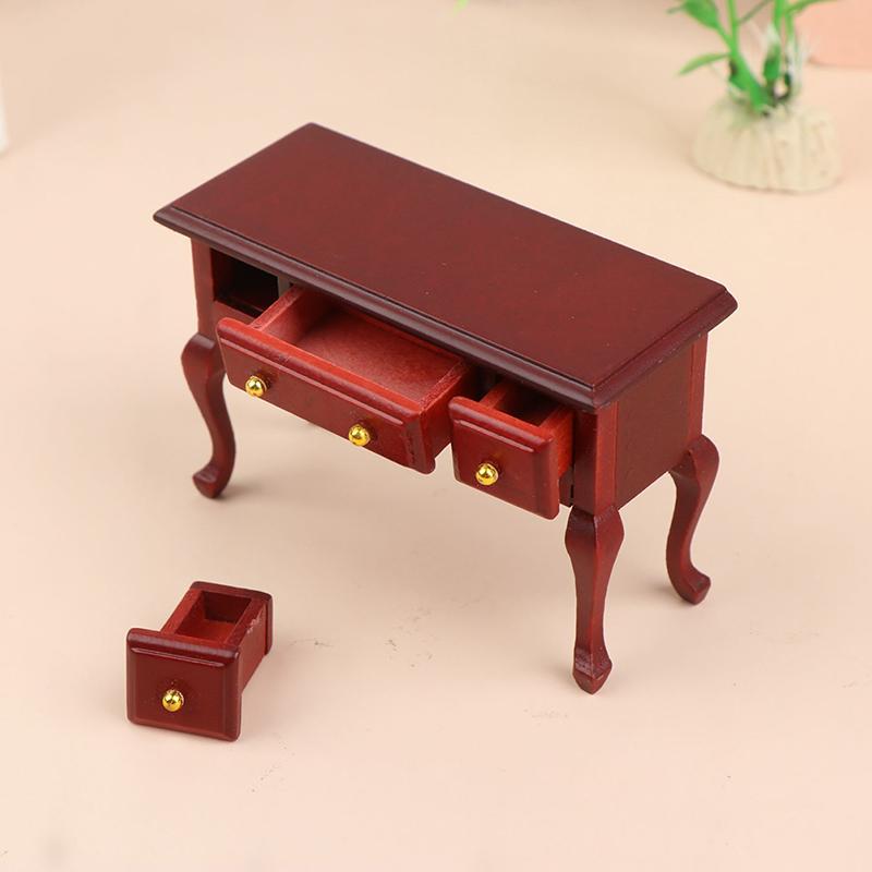 1:12 Puppenhaus Holzschreibtisch Schreibstudientisch Schminktisch Möbel Modell Spielzeug