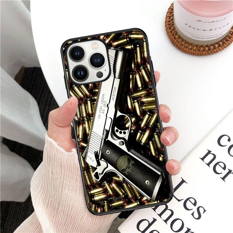 Soft Funda AK47 Gun Phone Cover For Iphone 14pro 11pro 12 13pro Max 5s 6s Xs 7 8plus SE Xr 12mini Coque Cases