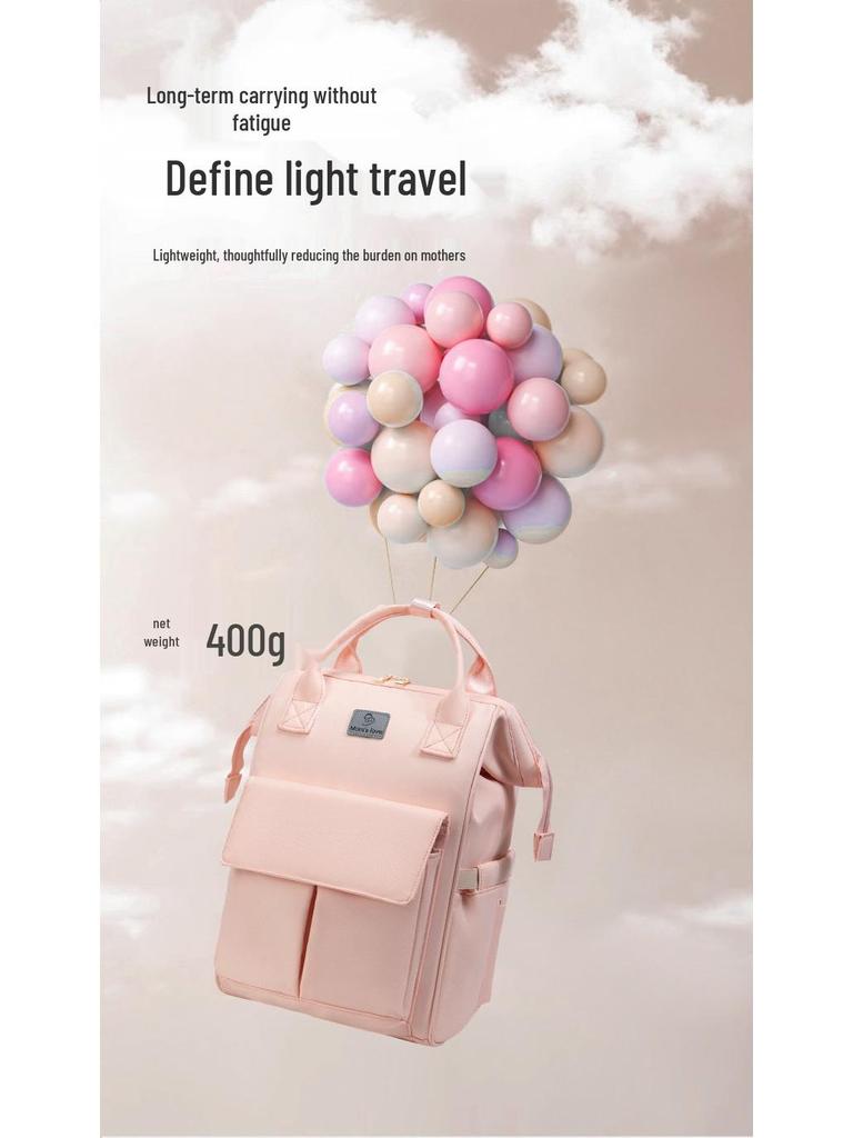 Colorful Double Shoulder Mummy Bag – Large Capacity Diaper Backpack for Mom and Baby