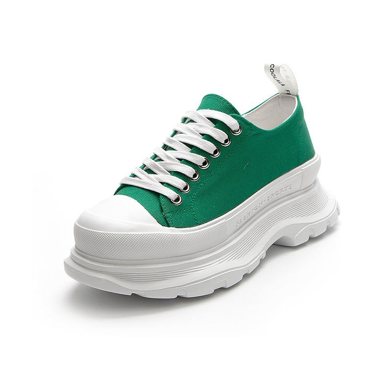 McQueen canvas board shoes spring and autumn summer new thick-soled muffin small breathable casual shoes