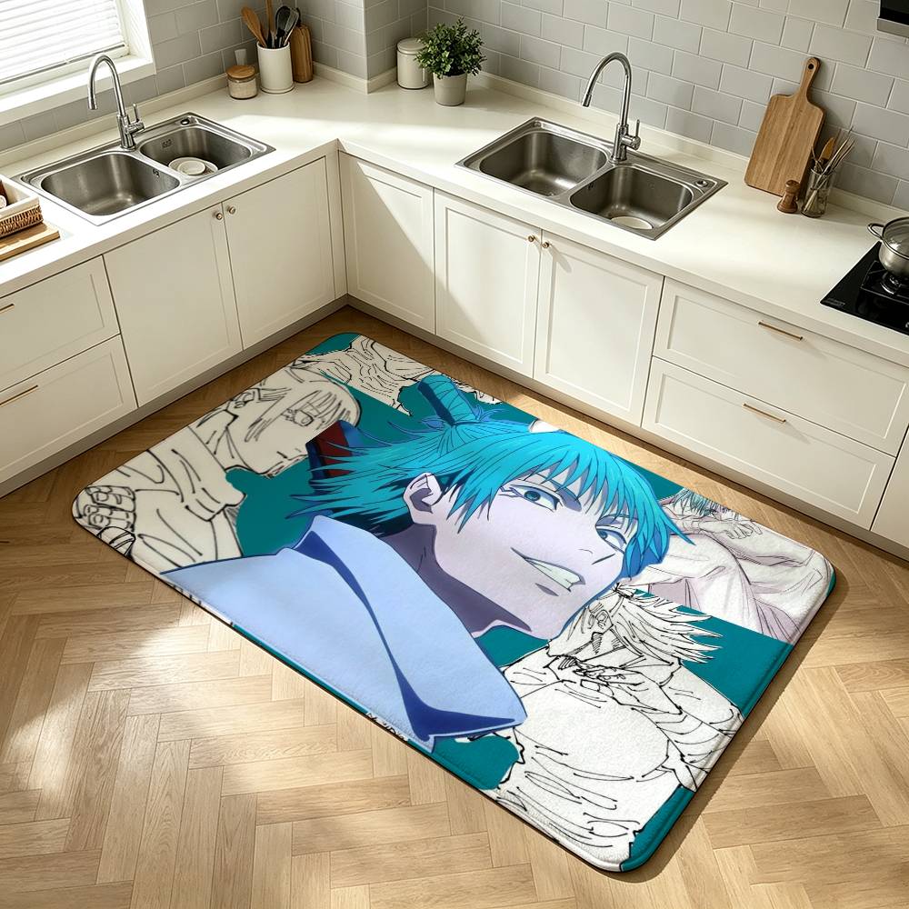Hajime Kashimo Jujutsu Kaisen Manga Shower Room Absorbent Small Floor Mat Soft Comfortable Decorative Foot Mat