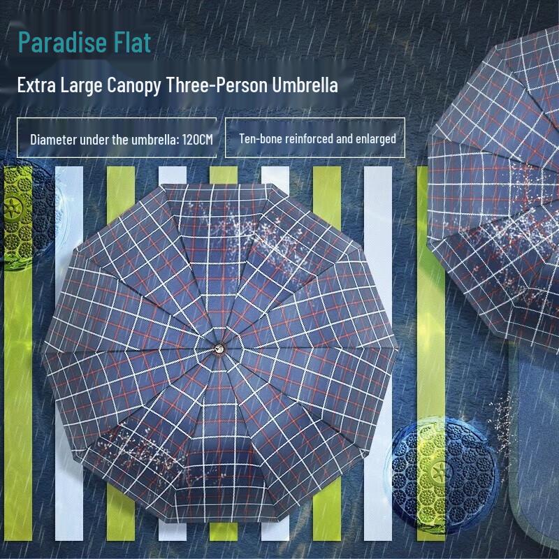 Tiantang Classic Plaid Straight Umbrella