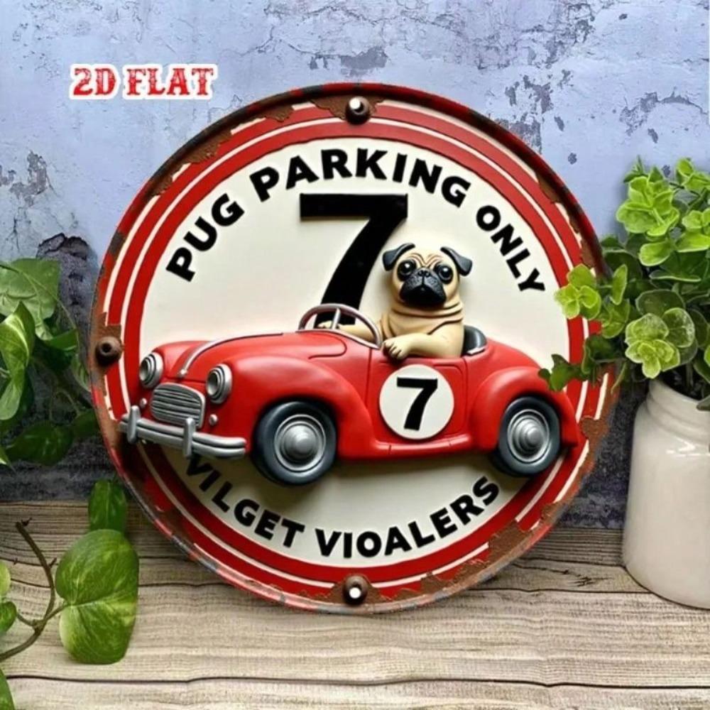 Metal Wall Art Pug Poster, Dog Owner Gift, Home Decor