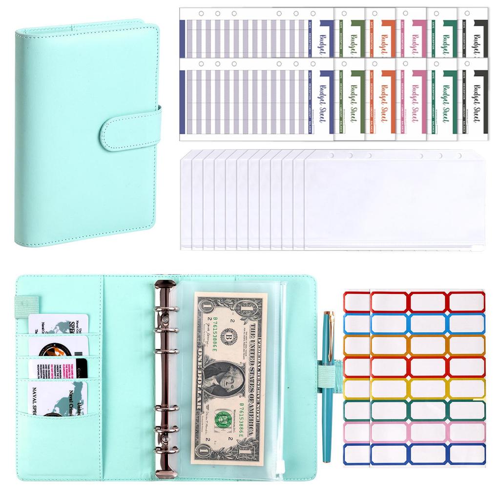 Macaron A6 PU Leather Binder & Cash Budget Notebook