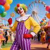 Sad Clown Cosplay Costume With Suspenders For Halloween And Stage Performances