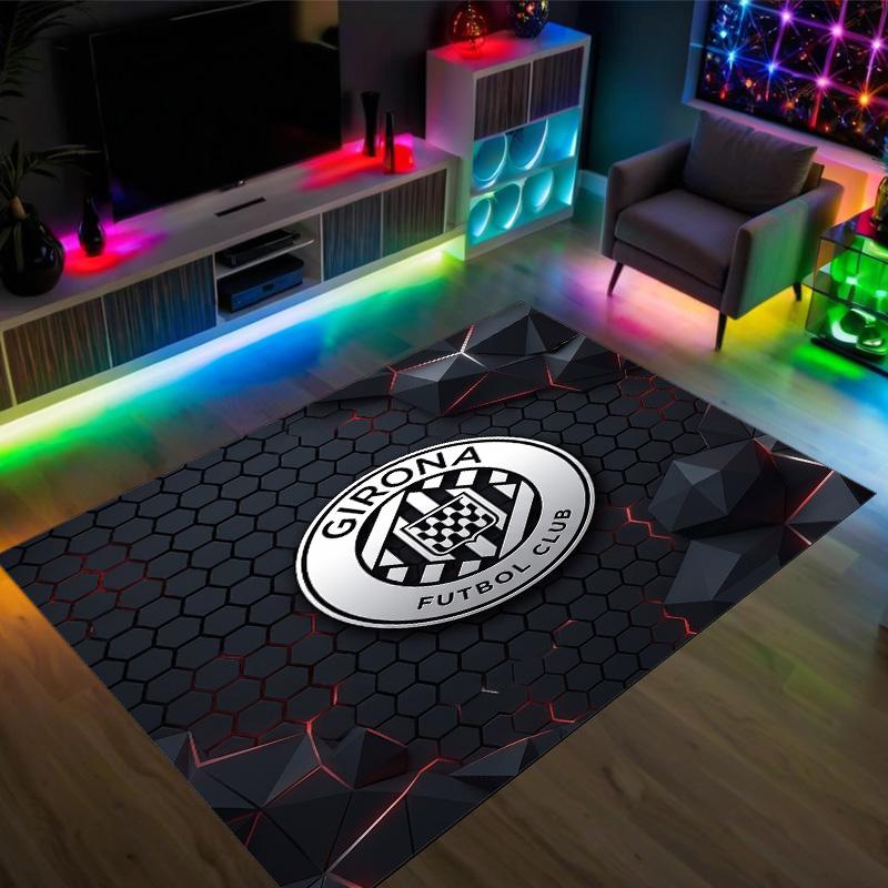 Girona FC Design Crystal Velvet Carpet Cozy Non?Slip Printed Rug For Bedroom Living Room Entrance