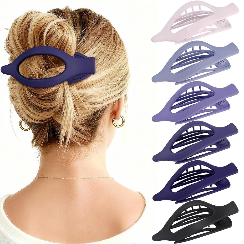Pinze Piatte per Capelli da Donna - 6 PEZZI Pinze Piatte Francesi a Pinza Media per Ragazze Pinze a Pinza Grandi per Capelli Spessi o Sottili Tenuta Forte Antiscivolo